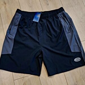 Men's Black and Gray Athletic Shorts